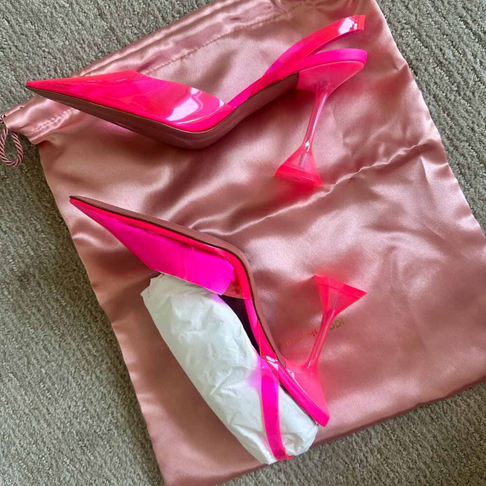 Amina Muaddi Holli Glass PVC slingback pumps in pink - Picture 4 of 5